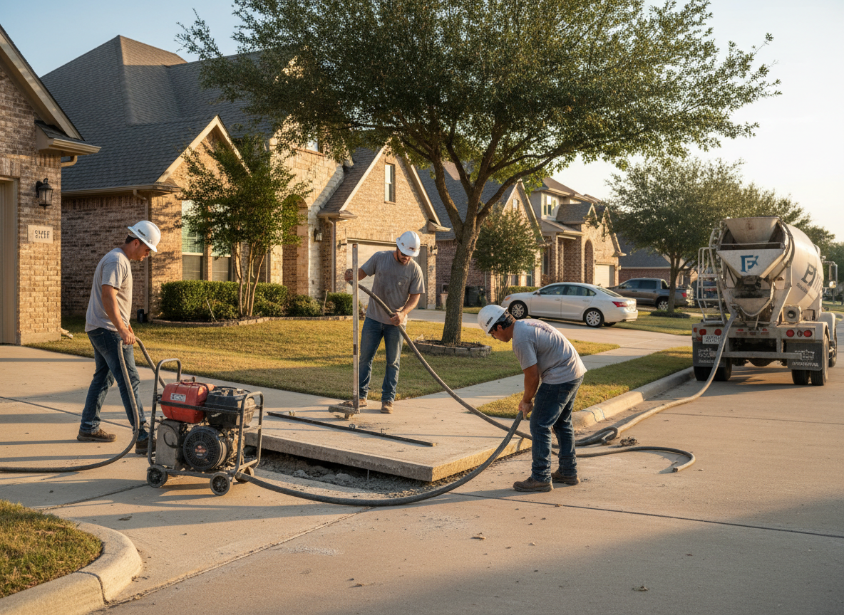 Concrete Leveling in pool deck leveling, TX 75034
