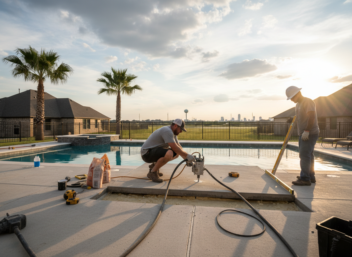 pool deck leveling in Frisco